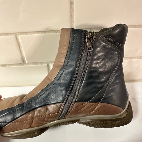 PRADA Vintage 90’s colorblock leather side zip luxury men ankle boot 7 (us8) - Picture 6 of 13